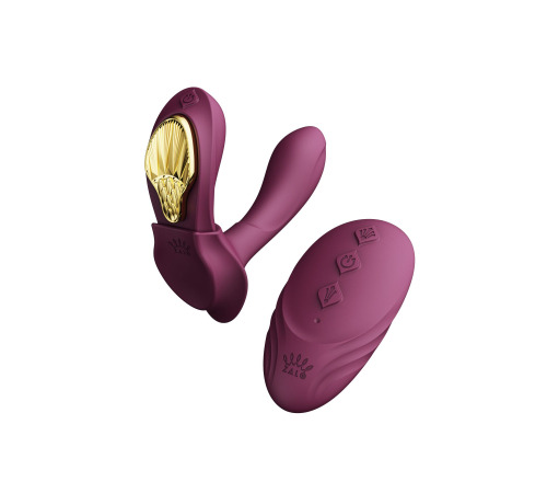 Смартвибратор в трусики Zalo — AYA Velvet Purple, насадка и пульт ДУ