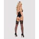 Сатиновий мереживний корсет Obsessive 810-COR-1 babydoll & thong S/M, чорний, корсет, танга