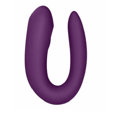 Смарт-вибратор для пар Satisfyer Double Joy Violet с широким клиторальным стимулятором