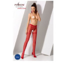 Колготки-бодістокінги Passion S012 One Size, Red, імітація панчіх, пояса та мереживних трусиків