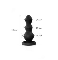 Анальна пробка 3 кульки, на присосці, силіконова