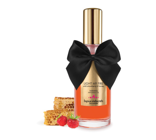 Разогревающее масло Bijoux Indiscrets Light my Fire – Wild Strawberry&Honey