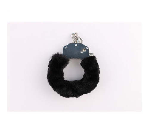 Наручники метал с мехом черные Fur-lined Handcuffs Hi-Basic Chisa