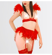 Сексуальний комплект білизни Angel розмір XS-M, колір Червоний