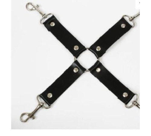 Хрестовина Feral Feelings - 4 Way Connector, натуральна шкіра, чорна