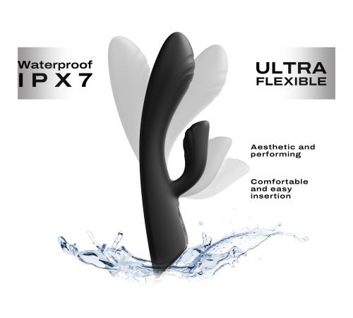 Вибратор-кролик с подогревом Dorcel FLEXI RABBIT BLACK, гибкий ствол