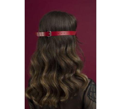 Маска на глаза Feral Feelings - Blindfold Mask, натуральная кожа, красная