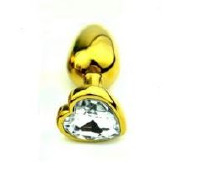 Анальна пробка Gold Metal Heart Diamond, M
