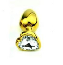 Анальна пробка Gold Metal Heart Diamond, M