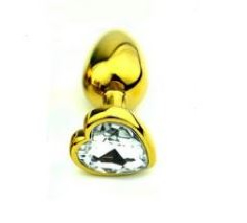 Анальна пробка Gold Metal Heart Diamond, M