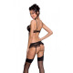 Сексуальний комплект з поясом для панчіх LOVELIA SET black XXL/XXXL - Passion