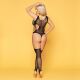 Открытый бодистокинг с имитацией чулок 