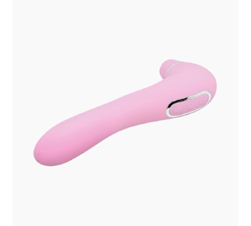 Вибратор и вакуумный клиторальный стимулятор Alive Midnight Quiver Pink - секс-игрушка 2в1