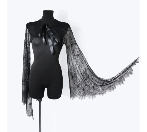 Мереживна накидка з довгими рукавами-крилами розмір XS-M