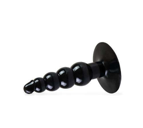 Гелева анальна пробка на присосці Кульки, Чорний