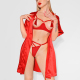 Сексуальний шовковий міні халатик Енігма, розмір L-2XL, колір Червоний