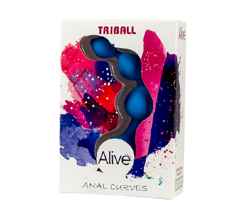 Анальные шарики Alive Triball Blue, силикон, макс. диаметр 2см