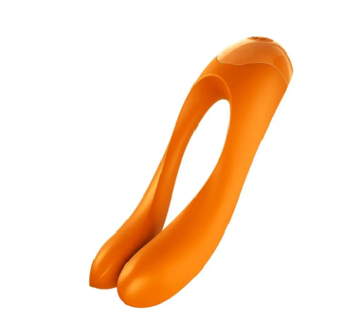Универсальный мини вибратор на палец Satisfyer Candy Cane ORANGE