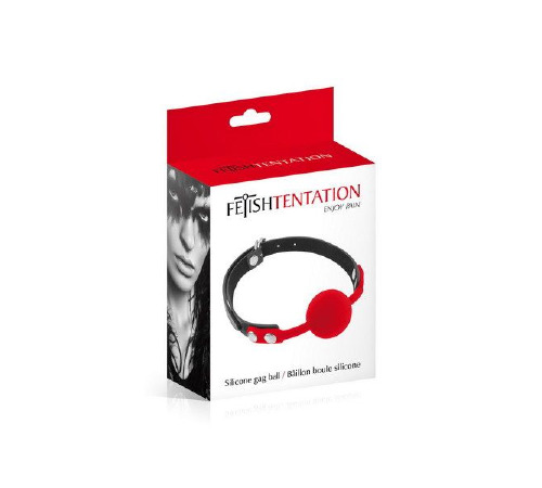 Классический кляп с силиконовым шариком Fetish Tentation Silicone Gag Ball Red
