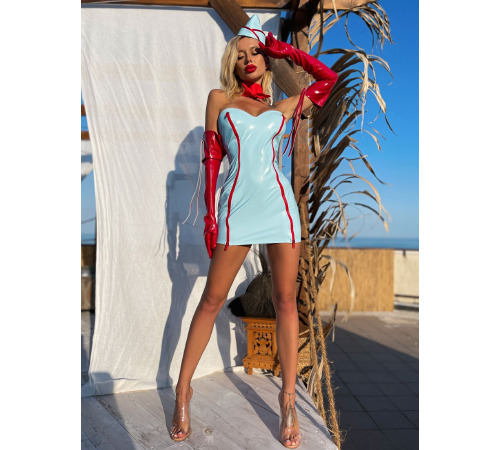 Ролевой костюм стюардессы “Сногсшибательная Жанна” L (платье, платок, пилотка)