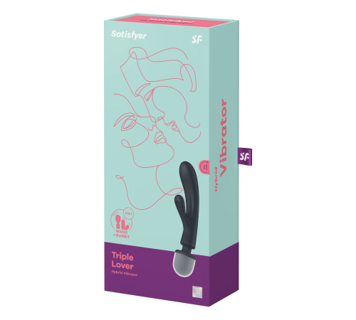 Вибратор-кролик с вибромассажером Satisfyer Triple Lover Grey, 3 мотора