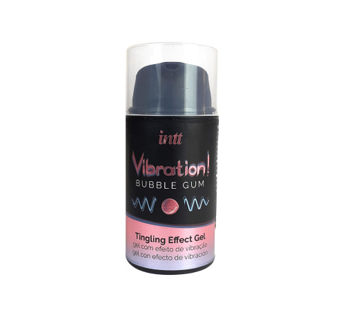 Рідкий вібратор Intt Vibration Bubble Gum (15 мл), густий гель, дуже смачний, діє до 30 хвилин