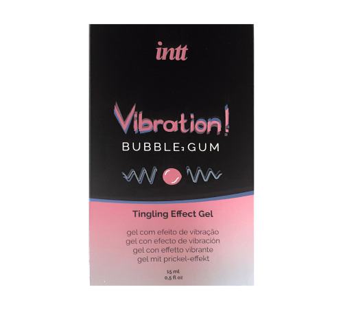 Рідкий вібратор Intt Vibration Bubble Gum (15 мл), густий гель, дуже смачний, діє до 30 хвилин