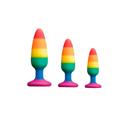 Силіконова анальна пробка Wooomy Hiperloo Silicone Rainbow Plug L, діаметр 3,9 см, довжина 13,1 см