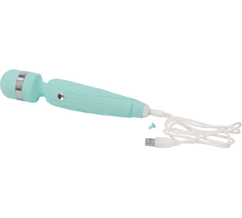 Розкішний вібромасажер PILLOW TALK - Cheeky Teal з кристалом Swarovsky, плавне підвищення потужності