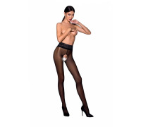 Еротичні колготки TIOPEN 008 nero 1/2 (30 den) - Passion, з вирізом