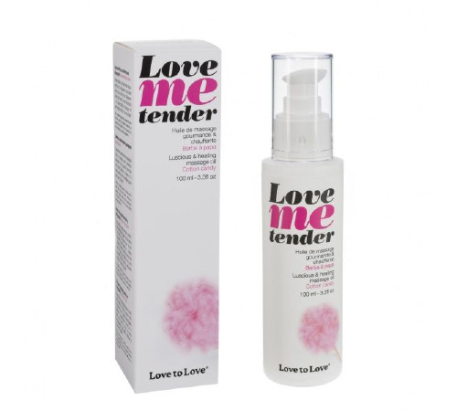 Массажное масло Love To Love - Love Me Tender, Cotton candy, 100мл, аромат сахарная вата,без парабенов