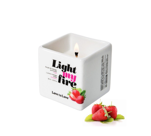 Массажная свеча Love To Love LIGHT MY FIRE Strawberry (80 мл) без парабенов и консервантов