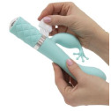 Роскошный вибратор-кролик Pillow Talk - Kinky Teal с кристаллом Сваровски, мощный