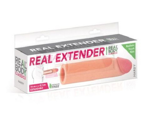 Насадка на член Real Body — Real Extender HARDY з відкритою головкою