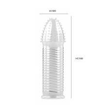 Гелевая насадка на пенис с шипами и ребрышками, размер универсальный, хорошо тянется