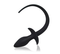 Силіконова анальна пробка з хвостиком, Чорний