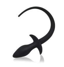 Силіконова анальна пробка з хвостиком, Чорний