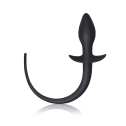 Силиконовая анальная пробка с хвостиком, Черный