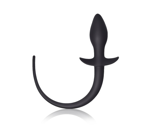 Силіконова анальна пробка з хвостиком, Чорний