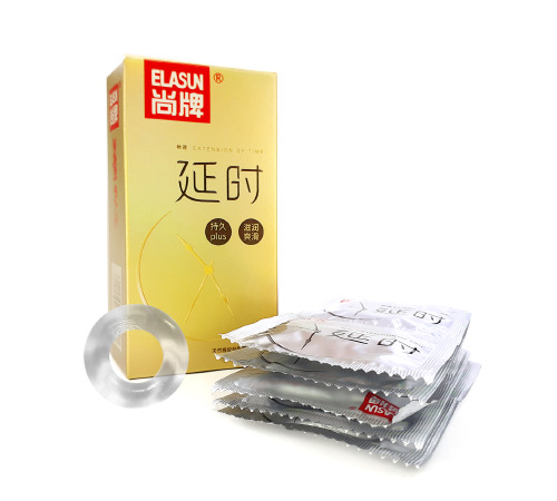 Тонкі презервативи HBM з пролонгуючим ефектом 10шт./пач, ерекційне кільце в пачці