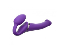 Безремневой страпон с вибрацией Strap-On-Me Vibrating Violet M диаметр 3,3см, пульт ДУ, регулируемый