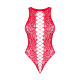 Ажурный бодистокинг с эффектом шнуровки Obsessive B120 teddy red S/M/L, красный