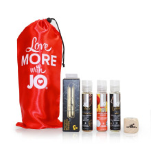 Набор для двоих «Персиковый десерт»: 3 вкусовые смазки System JO, вибропуля, кубик с позами 