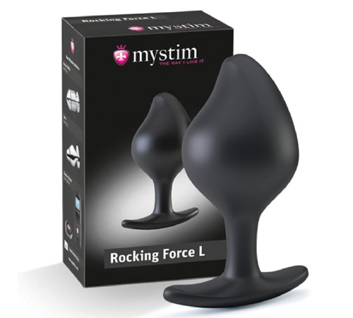 Силіконова анальна пробка Mystim Rocking Force L для електростимулятора, діаметр 4,7 см