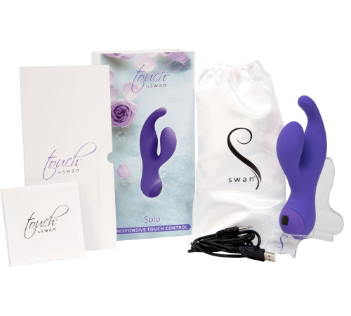 Вібратор-кролик з сенсорним управлінням Touch by SWAN - Solo Purple, глибока вібрація, для точки G