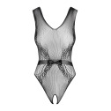 Сетчатый бодистокинг с доступом Obsessive B115 teddy S/M/L, черный