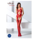 Бодистокинг Passion BS057 red, комбинезон, имитация чулок и пояса