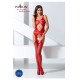 Бодистокинг Passion BS057 red, комбинезон, имитация чулок и пояса