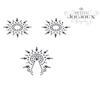 Пэстис из кристаллов Petits Joujoux Gloria set of 3 - Black, украшение на грудь и вульву