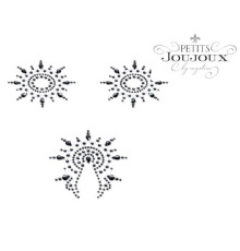 Пэстис из кристаллов Petits Joujoux Gloria set of 3 - Black, украшение на грудь и вульву